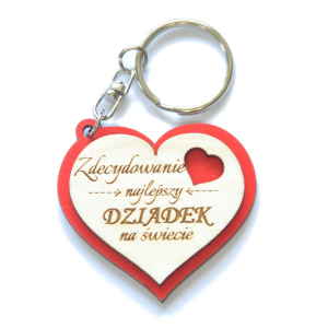 serce breloczek prezent drewniane dziadek kochana dzień dziadka